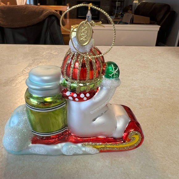 Yankee Candle Snowman Blown Glass Ornanent Christmas 2004 - Picture 2 of 5